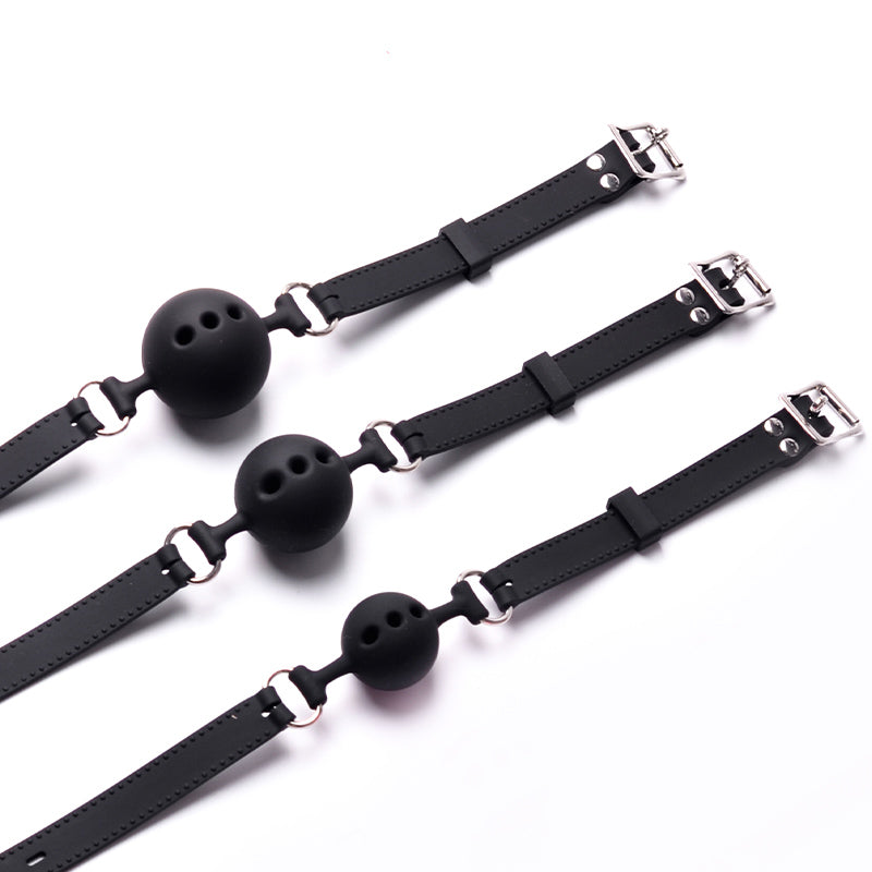 SM Prop Porous Silicone Mouth Ball Anti Spike Mouth Plug Mouth Ball Deep Throat Flirting Adult Supplies