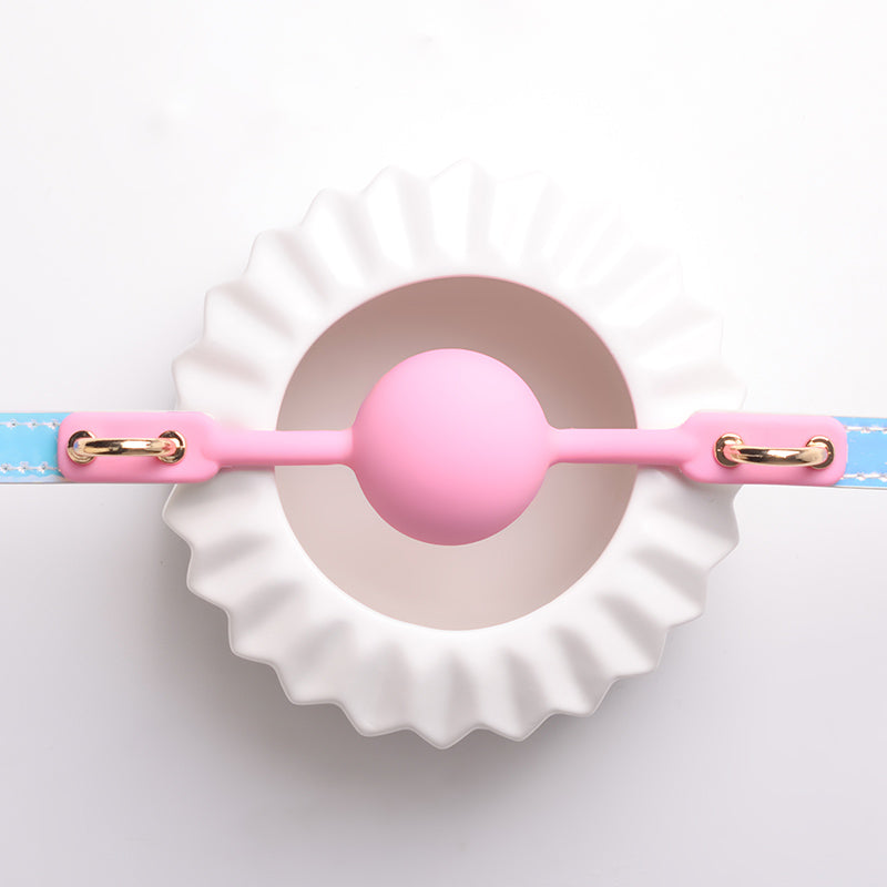 SM rainbow candy mouth ball mouth plug silicone saliva ball slave girl gag punishment props sex toys