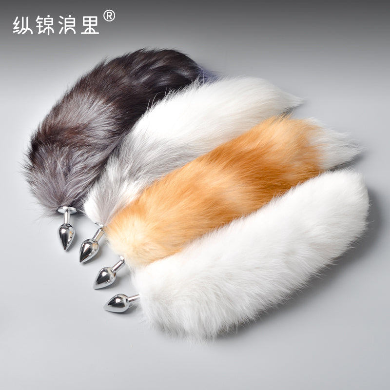 Sm real fox fur tail detachable anal plug adult products cospaly role-playing shame exposed