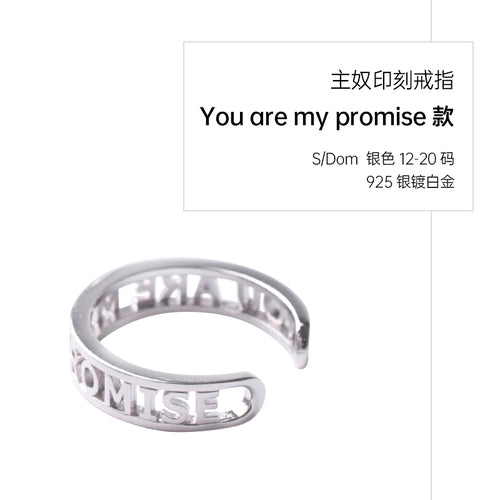 SM Ring 925 Sterling Silver Material Unisex Shame Revealing Master Slave Couple Commemorative Gift
