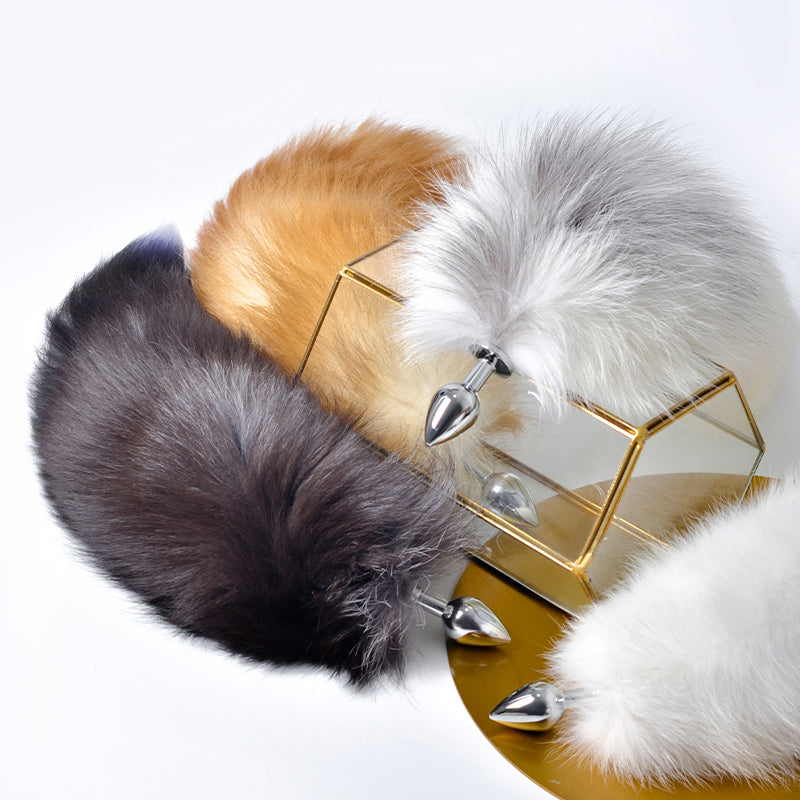 Sm real fox fur tail detachable anal plug adult products cospaly role-playing shame exposed
