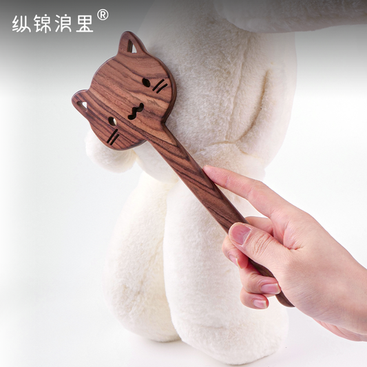 SP Tool Mini Cat Solid Wood Small Hand Clap Rattle Warning Punishment Toy