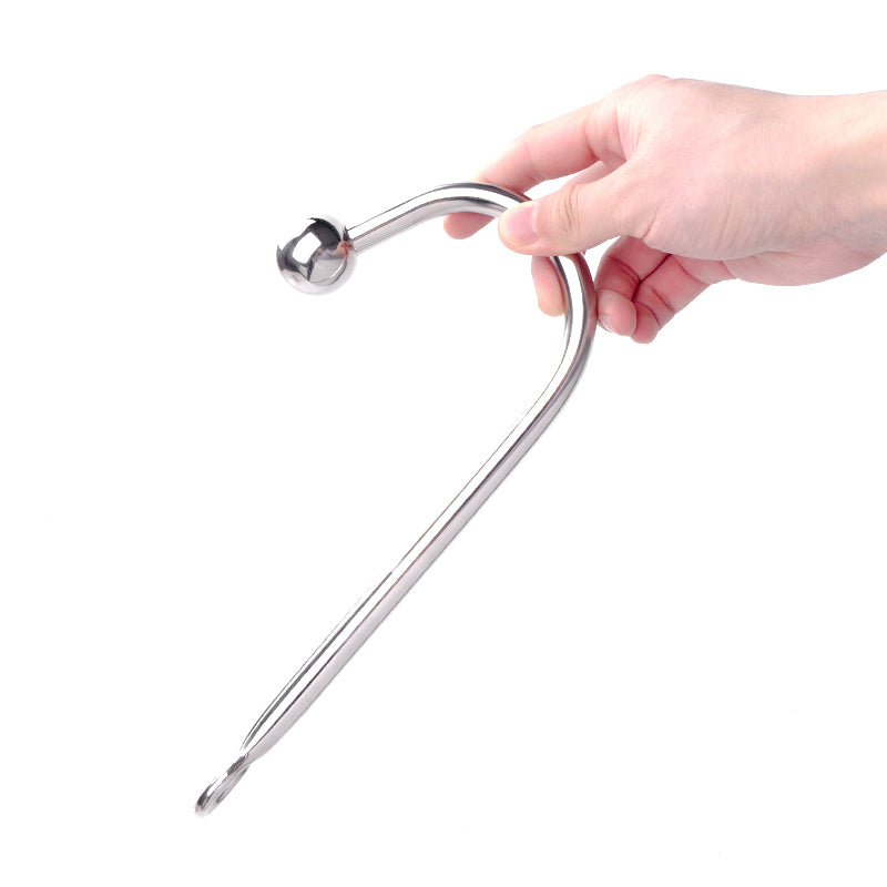 BDSM Metal Anal Hook with Collar Connector, Different Size Anal Plugs, SUB-Training, Stainless Steel